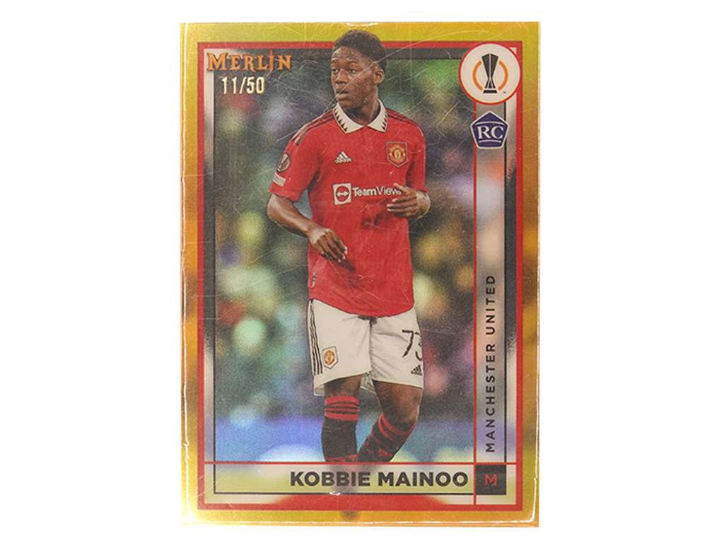 2022-23 Topps Merlin Uefa Club Competiotion Kobbie Mainoo Gold #50 Kobbie Mainoo RC